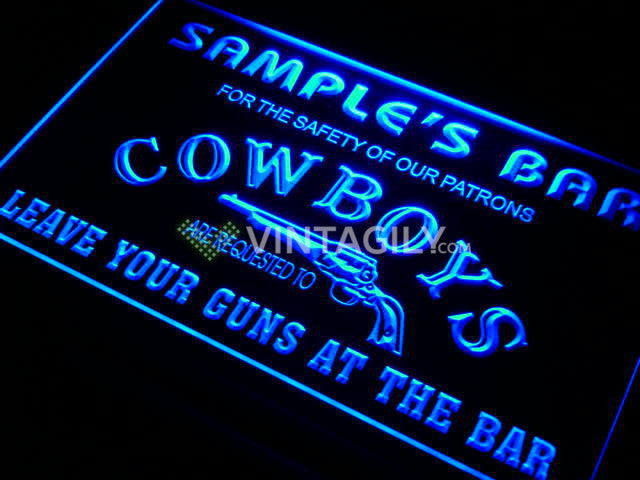 Cowboys Leave Your Guns Name Personalized Custom LED Sign -  - TheLedHeroes