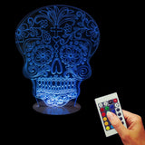 Flower Skull 3D LED LAMP -  - TheLedHeroes