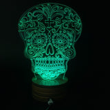 Flower Skull 3D LED LAMP -  - TheLedHeroes