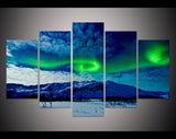 Aurora borealis 5 Pcs Wall Canvas -  - TheLedHeroes