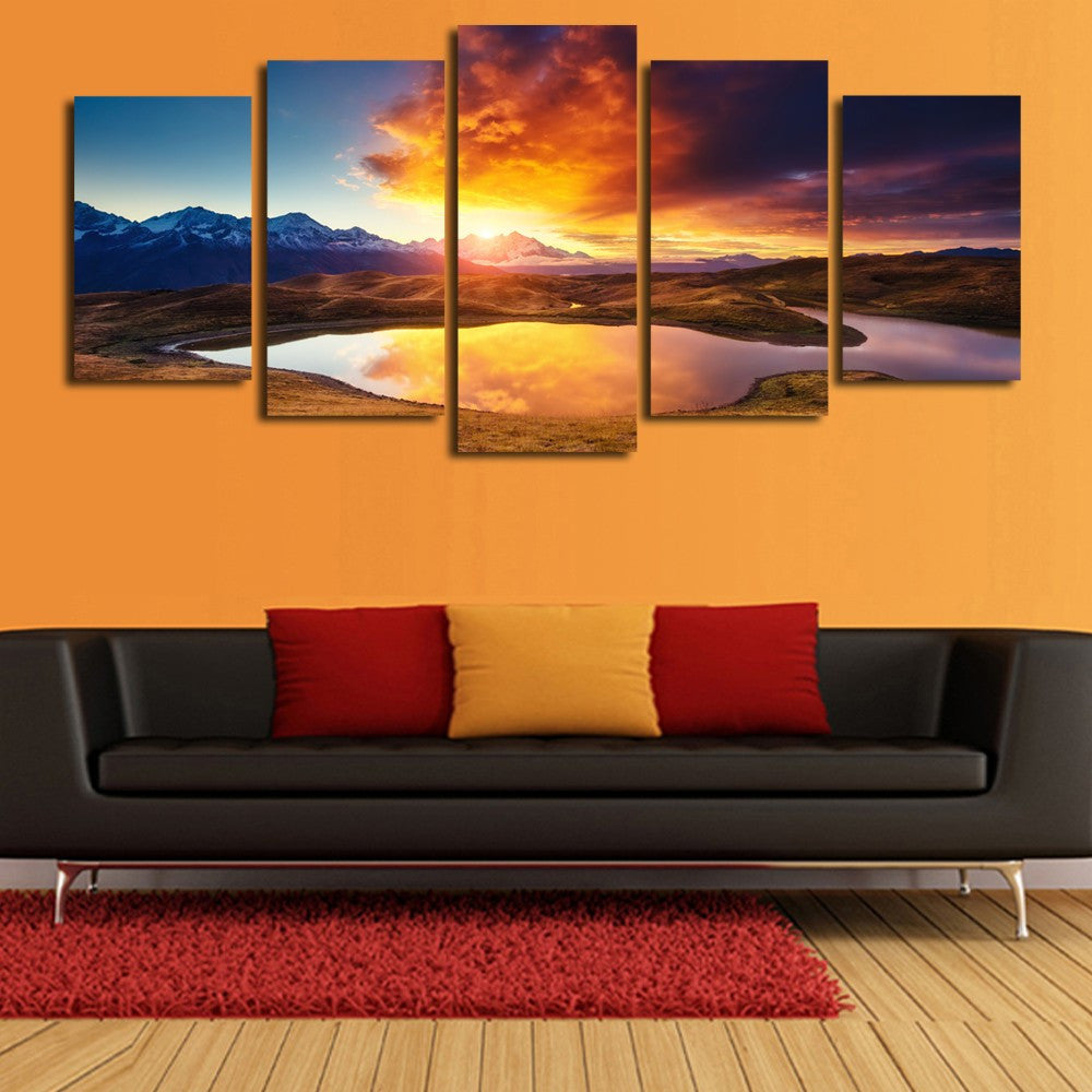Colorful Clouds Landscape 5 Pcs Wall Canvas -  - TheLedHeroes