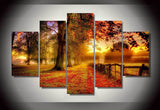 Sunshine in the woods 5 Pcs Wall Canvas -  - TheLedHeroes