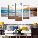 Beach Wave 5 Pcs Wall Canvas -  - TheLedHeroes
