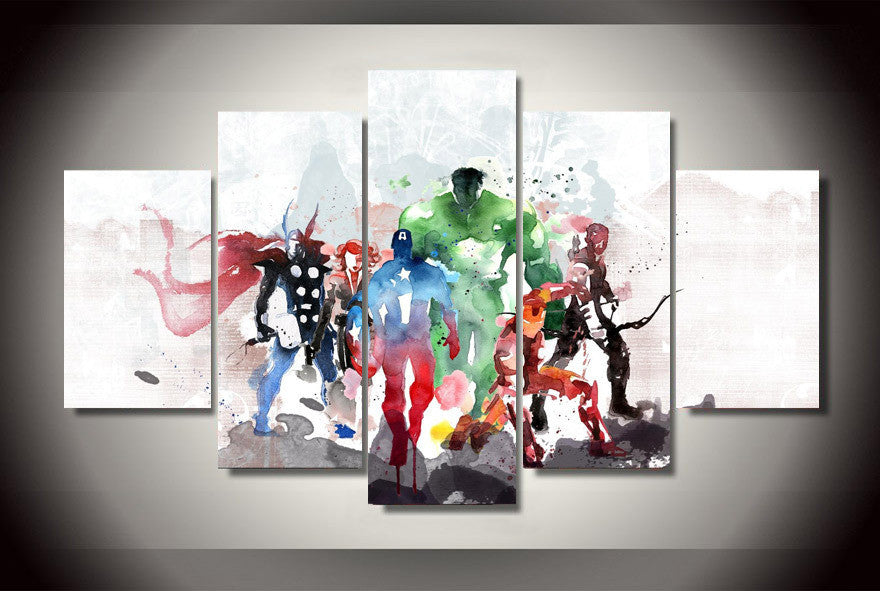 The Avengers 5 Pcs Wall Canvas -  - TheLedHeroes