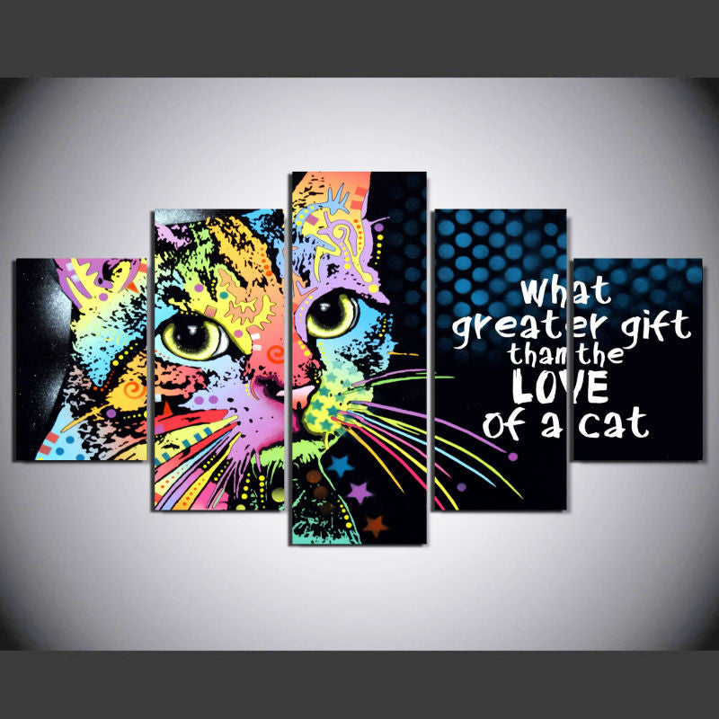 Multicolor Cat 5 Pcs Wall Canvas -  - TheLedHeroes