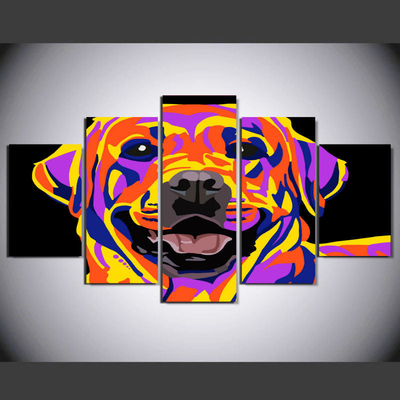 Colorfuly Dog 5 Pcs Wall Canvas -  - TheLedHeroes