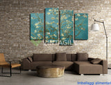 Blue Abstract Flowers 4 Pcs Wall Canvas -  - TheLedHeroes