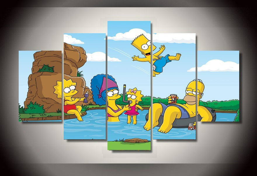 Simpsons 5 Pcs Wall Canvas -  - TheLedHeroes