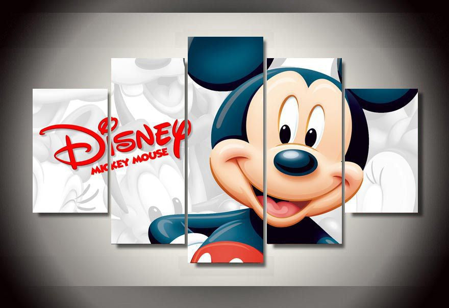 Mickey Mouse 5 Pcs Wall Canvas -  - TheLedHeroes