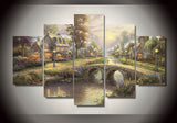 Thomas Kinkade forest landscape 5 Pcs Wall Canvas -  - TheLedHeroes