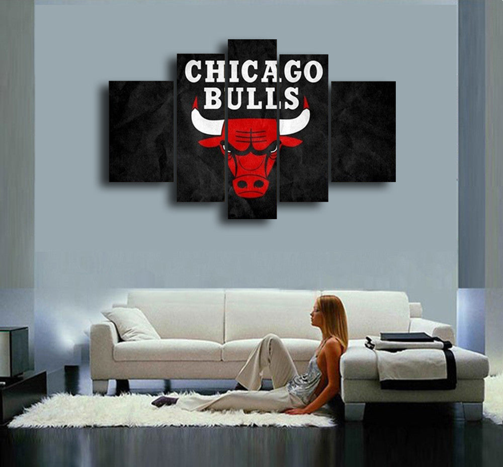 Basket-ball Chicago Bulls 5 Pcs Wall Canvas -  - TheLedHeroes