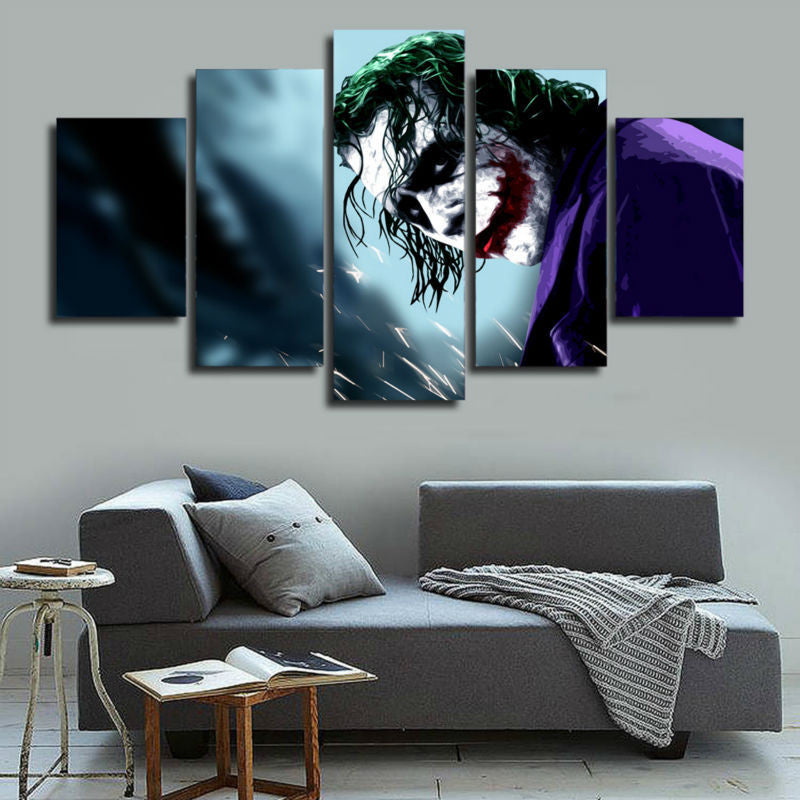 Joker Batman 5 Pcs Wall Canvas -  - TheLedHeroes