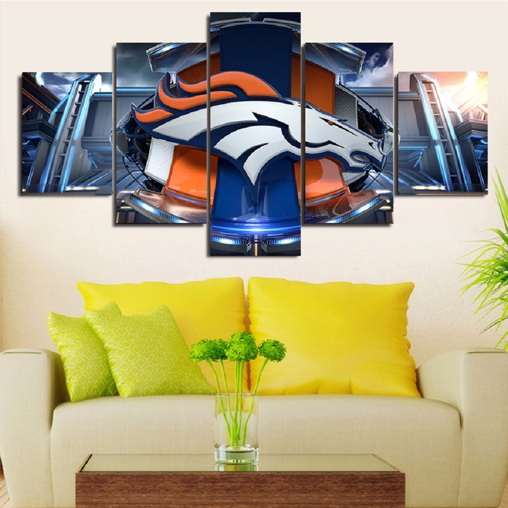 Denver Broncos 5 Pcs Wall Canvas -  - TheLedHeroes