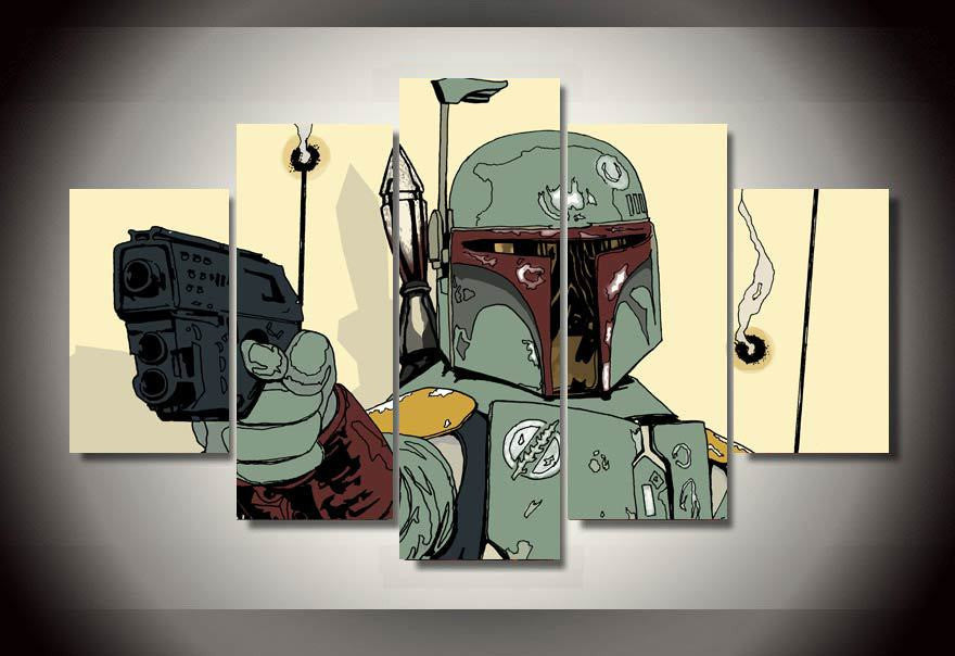 Boba Fett Star Wars 5 Pcs Wall Canvas -  - TheLedHeroes