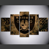 Oakland Raiders 5 Pcs Wall Canvas -  - TheLedHeroes