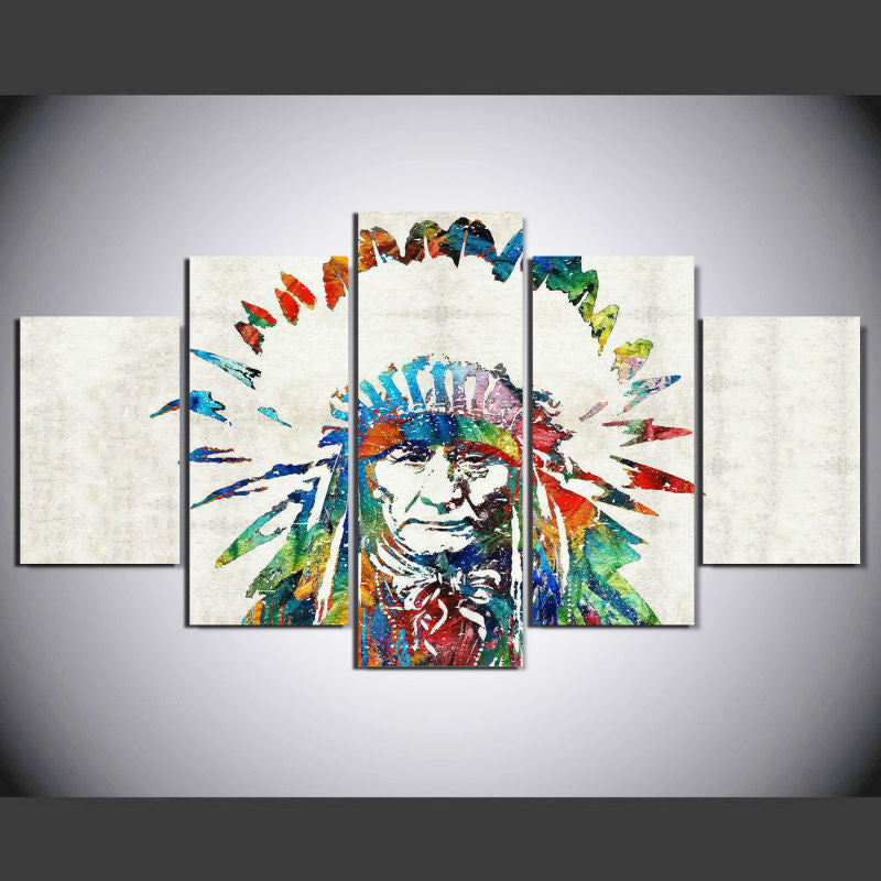 Multicolor Indian 5 Pcs Wall Canvas -  - TheLedHeroes