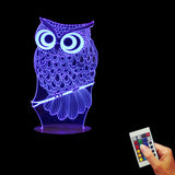 Owl 3D LED LAMP -  - TheLedHeroes