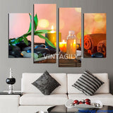 Candle Stone 4 Pcs Wall Canvas -  - TheLedHeroes
