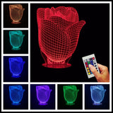 Red Rose Flower 3D LED LAMP -  - TheLedHeroes