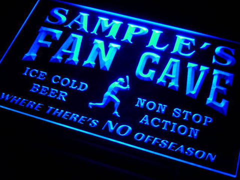 Baseball Fan Cave Name Personalized Custom LED Sign -  Blue - TheLedHeroes