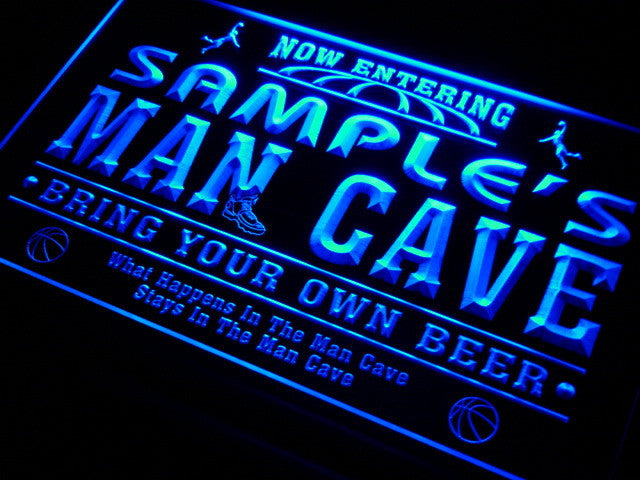 Man Cave Basketball Name Personalized Custom LED Sign -  - TheLedHeroes