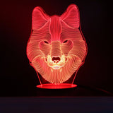 Wolf Face 3D LED LAMP -  - TheLedHeroes