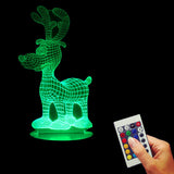 Christmas Elk Deer 3D LED LAMP -  - TheLedHeroes