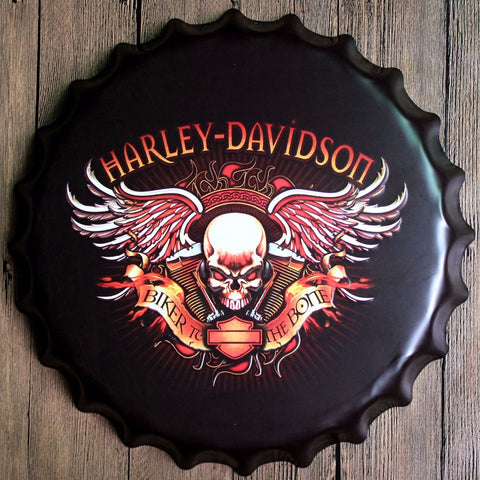 Harley Davidson 2 40x40 cm Bottle Cap Tin Sign -  - TheLedHeroes