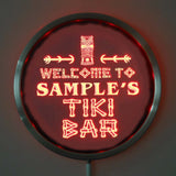TIKI BAR Name Personalized Round Custom LED Sign - Red - TheLedHeroes