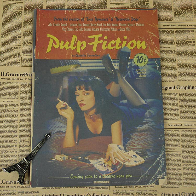 Vintage Pulp Fiction Wall Decor - Black - TheLedHeroes