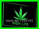 Hemp Leaf High Life NR LED Sign -  - TheLedHeroes