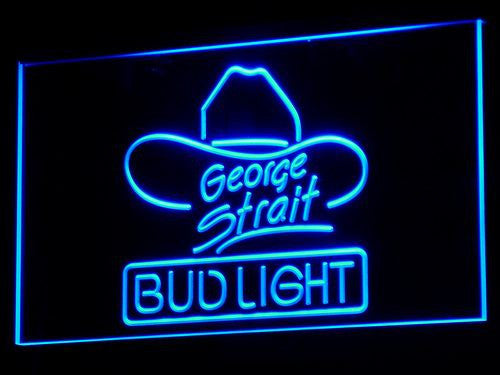 Bud Light George Strait Bar Pub LED Sign - Blue - TheLedHeroes