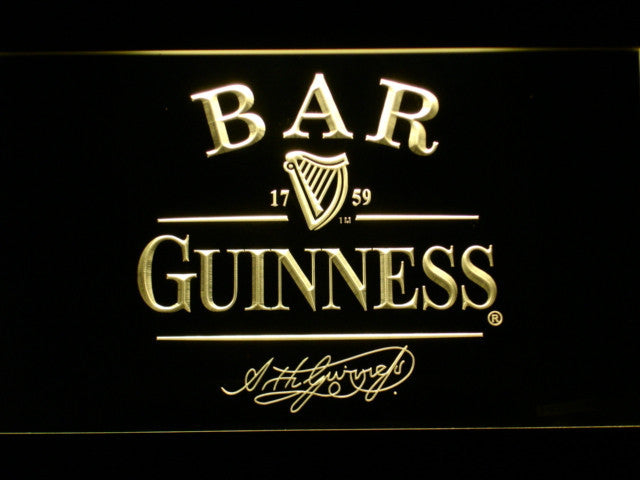 FREE Guinness BAR LED Sign - Yellow - TheLedHeroes
