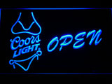 Coors Light Bikini Beer OPEN Bar LED Sign - Blue - TheLedHeroes