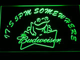 Budweiser Frog It's 5 pm Somewhere LED Sign - Green - TheLedHeroes