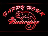 Budweiser Lizard Happy Hour Bar LED Sign - Red - TheLedHeroes