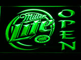 Miller Lite Beer OPEN Bar LED Sign - Green - TheLedHeroes