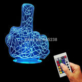 Middle Finger 3D LED LAMP -  - TheLedHeroes