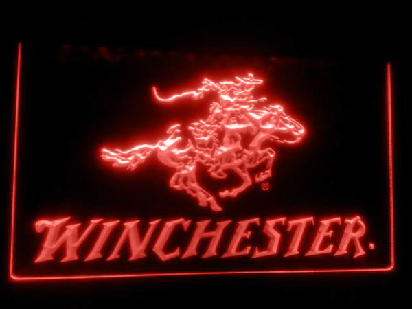 FREE Winchester Firearms Gun Logo LED Sign - Red - TheLedHeroes