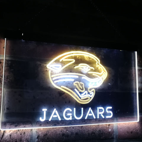 Jacksonville Jaguars Dual Color Led Sign - Normal Size (12x8.5in) - TheLedHeroes